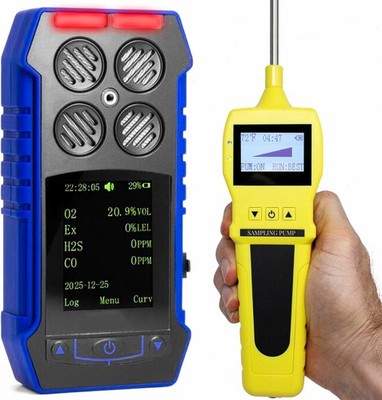 4 Gas Monitor with External Pump for CO H2S O2 Ex Alarm Storage Function