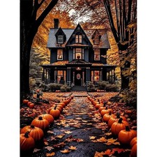 Halloween Paint by Numbers Kit for Adults,Haunted House Paint by Number Paint