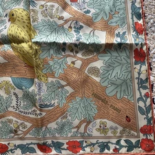 NEW in Box HERMES Kaki / Corail /Caramel Dans les Bras de Selene 100% SILK Scarf