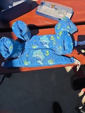 2 X Puddle Jumper Animal Print Life Jacket Vest blue dolphin Kids 30-50 lbs.