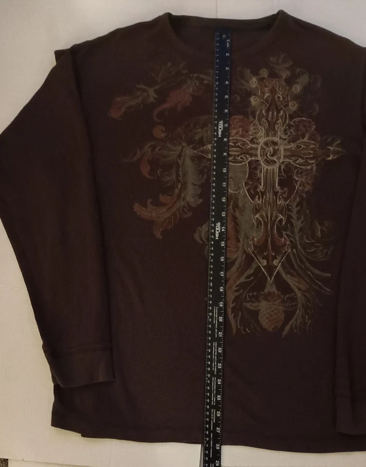 De Colección Y2K JF J. Ferrar Camiseta Térmica Para Hombres XLT Térmica LS Grunge Patinador Tribal Foto 3 de 4