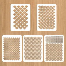 5 Pcs Fish Scale Stencil Reusable Plastic Face Body Paint Template for DIY Craft