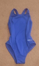 Womens Dolfin One Piece Swimsuit, Size 30, Open Back, Blue