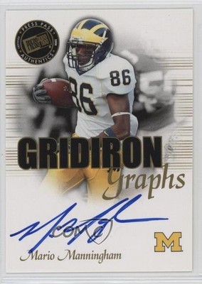 2008 Press Pass SE Gridiron Graphs Mario Manningham #GG-MM2 Auto 3c7
