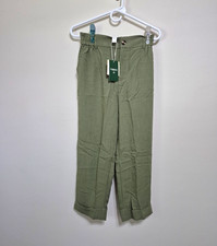 Halara Women's Green Wide Leg Pants Size S Regular Flat Front Pockets