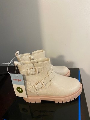 BRAND NEW TODDLER GIRL'S SIZE 11 CAT & JACK EVIE BOOTS-CREAM