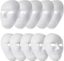 10 Pcs Full Face White Mask DIY Mask Dance Cosplay Masquerade Party Mask