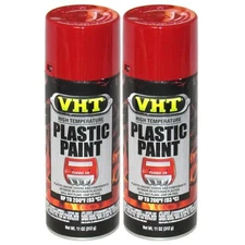 VHT Paint SP821 (2pk); Plastic Paint 11oz Aerosol Gloss Red 200°F