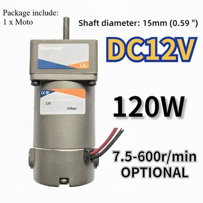 Adjustable Variable Gear Reducer Motor Round Shaft Motor 7.5-600r/min DC12V 120W