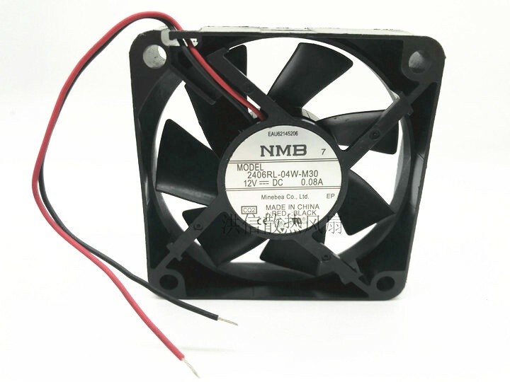 1PC 2406RL-04W-M30 6015 12V 0.08A 6CM 2-wire silent cooling fan *cm