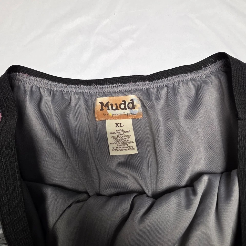 Falda corta vintage para jóvenes talla XL cintura elástica en capas fangosa Foto 4 de 4