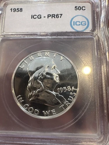 1958 Franklin Proof Half Dollar 50c PR 67