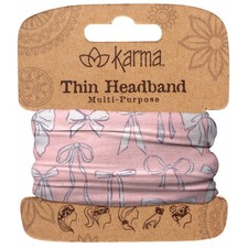 Karma Bows Headband for Women - Thin - Fabric Headband and Stretchy Hair Scar...