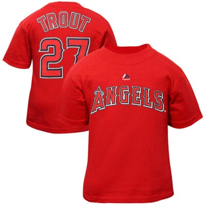 Majestic Cool Base Mike Trout #27 MLB Los Angeles Angels Name