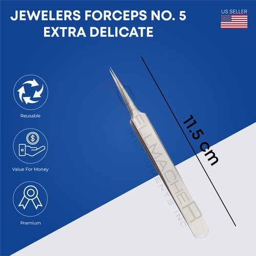 Jewelers forceps No. 4 & No5 overall length 11.5 cm - Picture 5 of 5