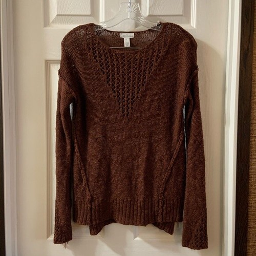 Maroon Knit Scoop Neck Sweater XS | eBay