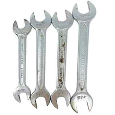 Indestro 12, 15, 17, 19 mm, Double Open End Wrench Set, 4 Pcs, Made in USA
