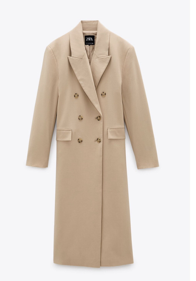 Manteau Long Beige Femme Zara Manteau Long Coupe Cintrée Marron