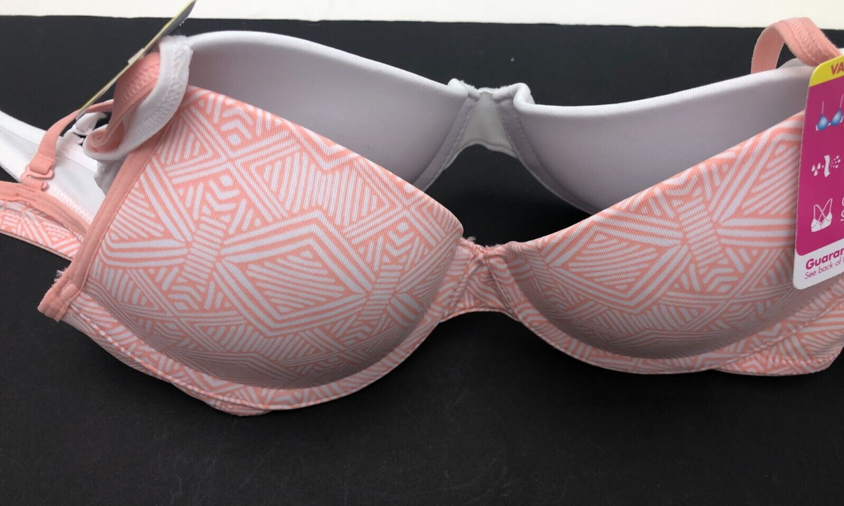 2pk Girls UNDERWIRE molded cups Pink line/white BRA 34A Adjustable
