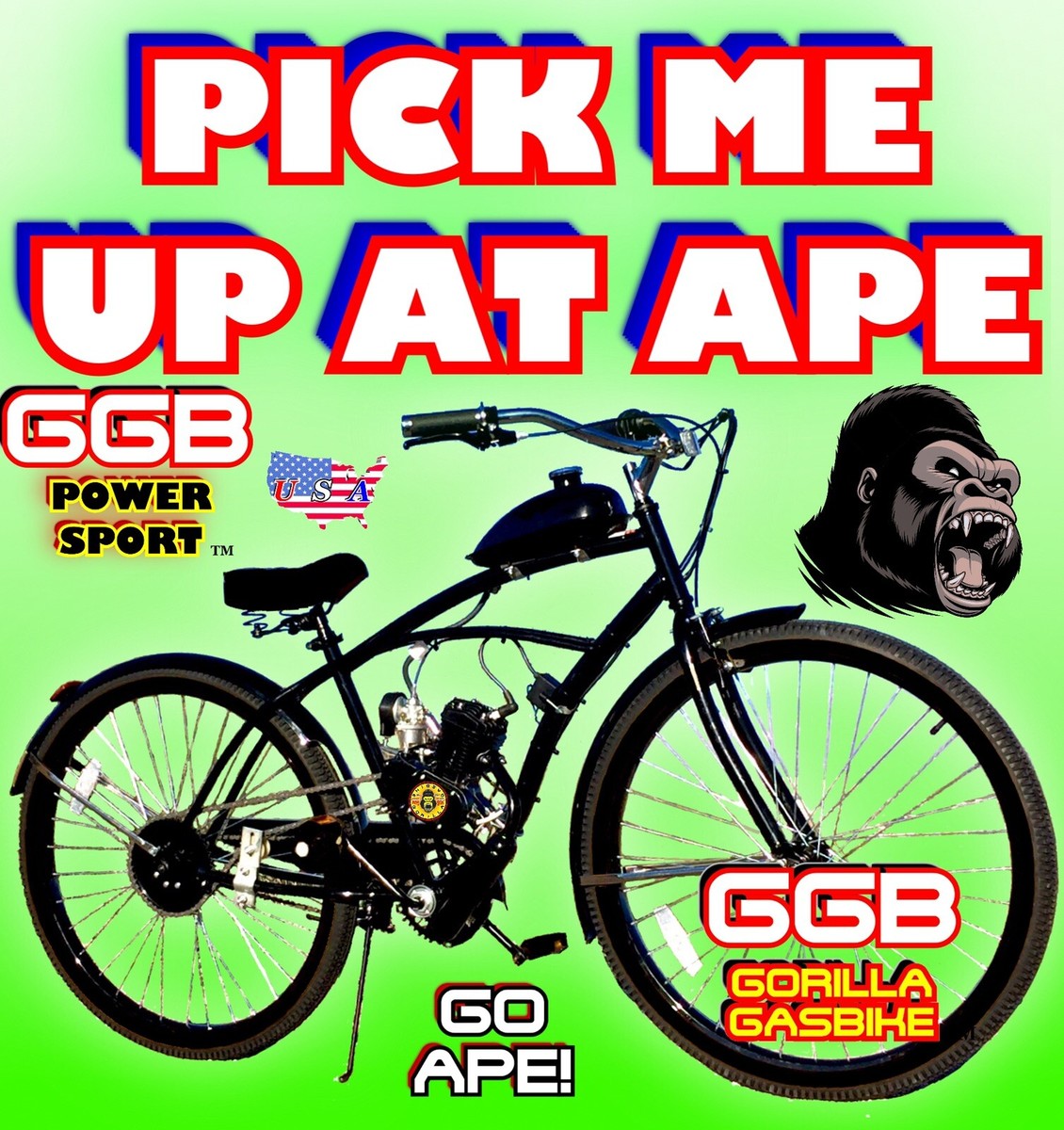 66cc/80cc 2-STROKE MOTORIZED BIKE KIT AND 26” CRUISER BIKE