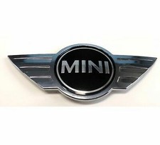 STEMMA SCRITTA LOGO FREGIO METALLO COFANO BAULE  MINI COOPER BMW 