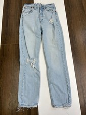Abercrombie  Fitch Womens 24/00R Blue Mom High Rise Jeans Distressed Stretch