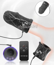 Electric E-Stim Penis Stretcher Enhancer Ball-Scrotum-Ring-Delay-Ejaculation Men