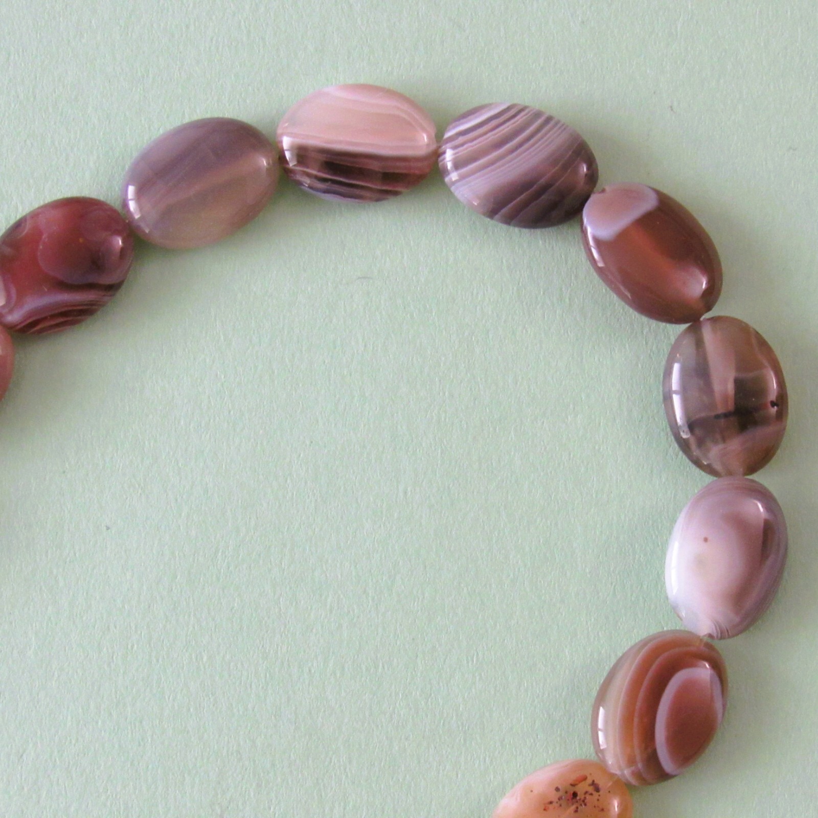 CLOSEOUT Beads Botswana Agate oval 1 strand 15 1/2" WAS 19 L89 NEW T03