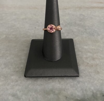 Pink Sanrio Rings Sanrio Hello Kitty Rose Gold Donut Crystal Ring Size