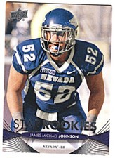 2012 UPPER DECK STAR ROOKIES #130 JAMES-MICHAEL JOHNSON (RC) Rookie U. of Nevada