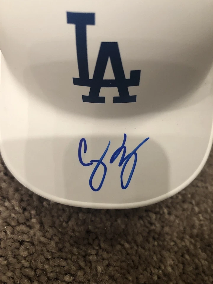 Cory Seager LA Dodgers Signed Matte White Mini Helmet PSA COA - Image 3 of 4