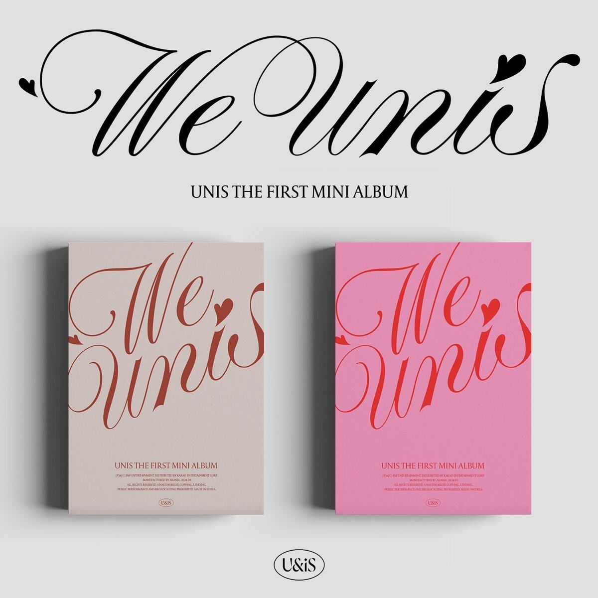 UNIS 1st Mini Album WE UNIS 2Ver SET CD+84p P.Book+P.Card+Sticker+