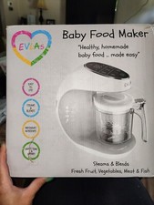 EVLAS BABY FOOD MAKER BLENDER PROCESSOR STEAMER TOUCH SCREEN CONTROL-White