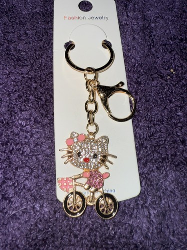 Pink Rhinestone Hello Kitty In Bicycle - Picture 3 of 5