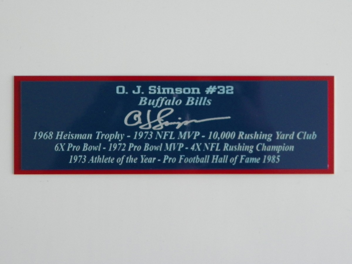 O.J. Simpson Autograph Nameplate Buffalo Bills Autograph Jersey