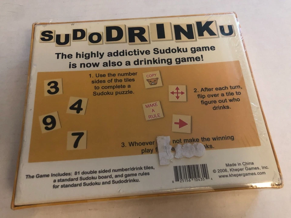 SUDODRINKU SUDOKU BOARD GAME The Highly Addictive Sodoku Drinking Game New - Image 2 of 2