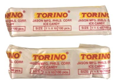 Torino Ice Candy Wrapper/Wrap 200 Pcs Ice Candy Bags 1-1/2'' X 10'' Jason Mfg