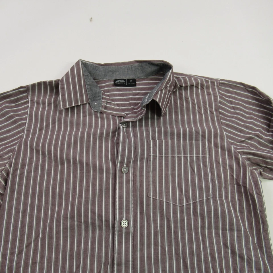 Camisa Golite Para Hombre Mediana Manga Larga Gris Rayas Calce Regular Bolsillo Ligero Foto 2 de 4