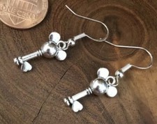Mickey Mouse Silver Dangle Earrings New