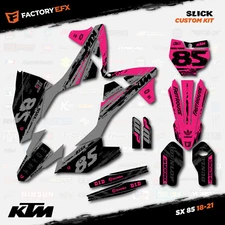 Gray & Pink Slick Racing Graphics Kit fits 18-24 KTM 85sx 85 SX Decal Plates