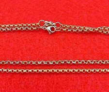 7"-84" GOLD PLATED STAINLESS STEEL 3MM OR 4 MM ROLO STUNNING LINK NECKLACE-GOLD