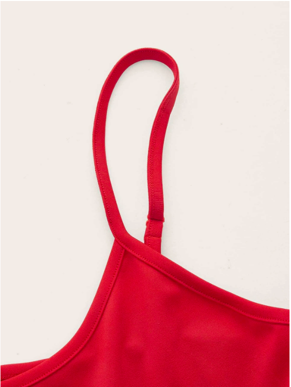 Red EZwear Solid Flare Hem Cami Dress Sz XS S M L XL | eBay