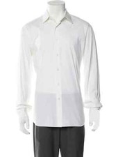 Prada White tinge of cream Button Down Long sleeve shirt size 39-15 1/2 MI ITALY