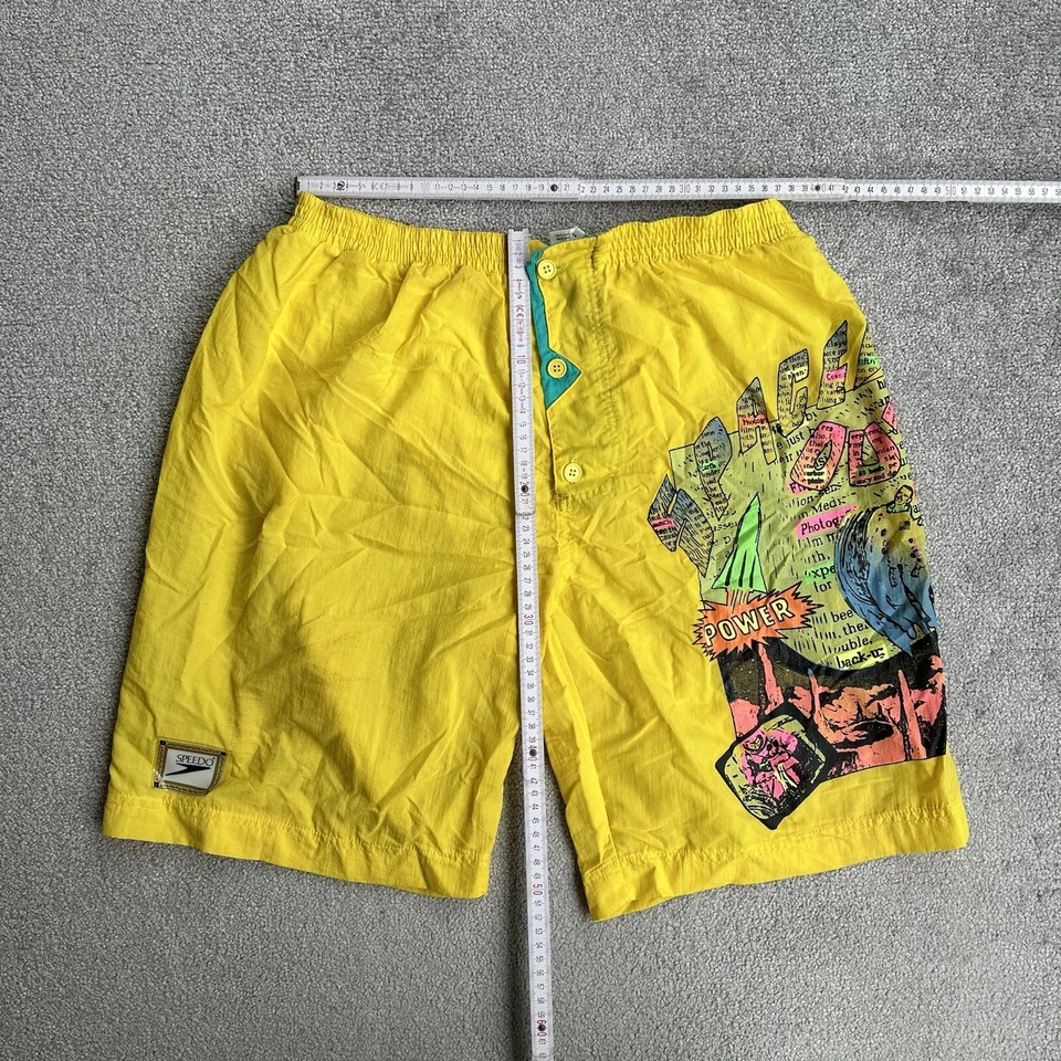 SPEEDO Herren Vintage Beach Shorts Badehose W36 Badeshorts Boxer 25117 Gelb - Bild 2 von 4
