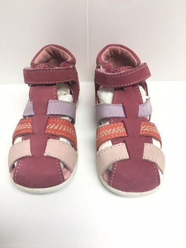Kickers Babysun Sandals Pink Lavender Sz 23 Super Soft Leather Adjustable Strap - Picture 2 of 11