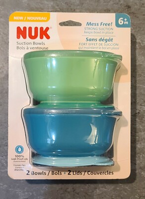 NUK Suction Bowls and Lids,  6+ months, NEW
