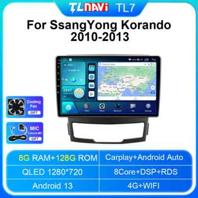For Ssang Yong Korando 3 Actyon 2 media GPS Navigation 2010-2013 Carplay Player 