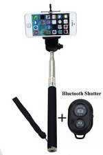 Lightweight Selfie Stick w/ Remote Bluetooth Shutter for iPhone Android Phones