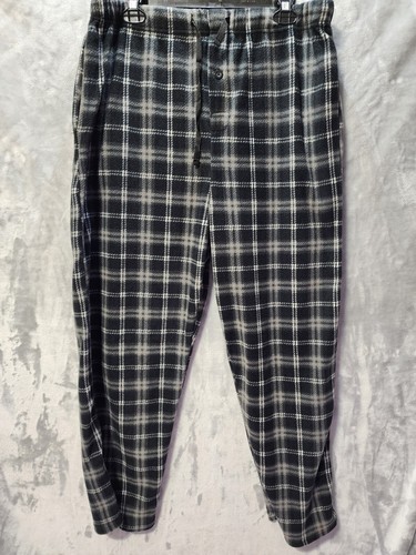 Essential Sleepwear Mens XL Fleece Pajama PJ Lounge Pants Black/Grey Comfy Soft