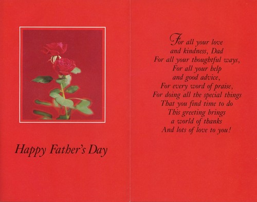 Tarjeta vintage del día del padre de American Greetings de los años 80 para papá, Loveing Thoughts Rose - Imagen 2 de 6